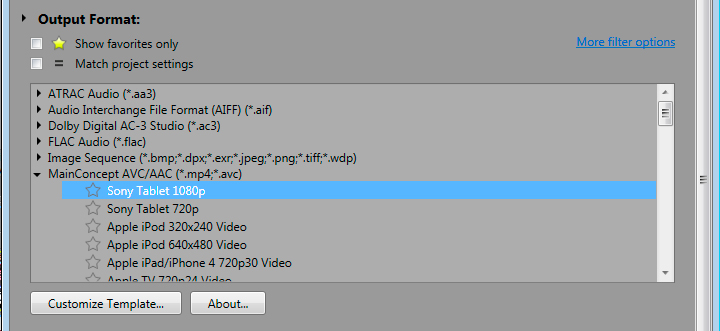 Sony Vegas Pro Renderización