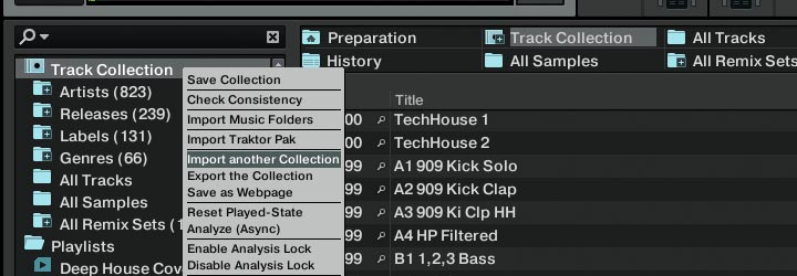 Recuperando el Track Collection