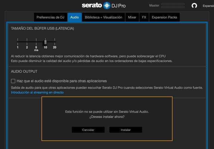 Serato DJ Pro 2.5.5 instalación de Virtual Audio